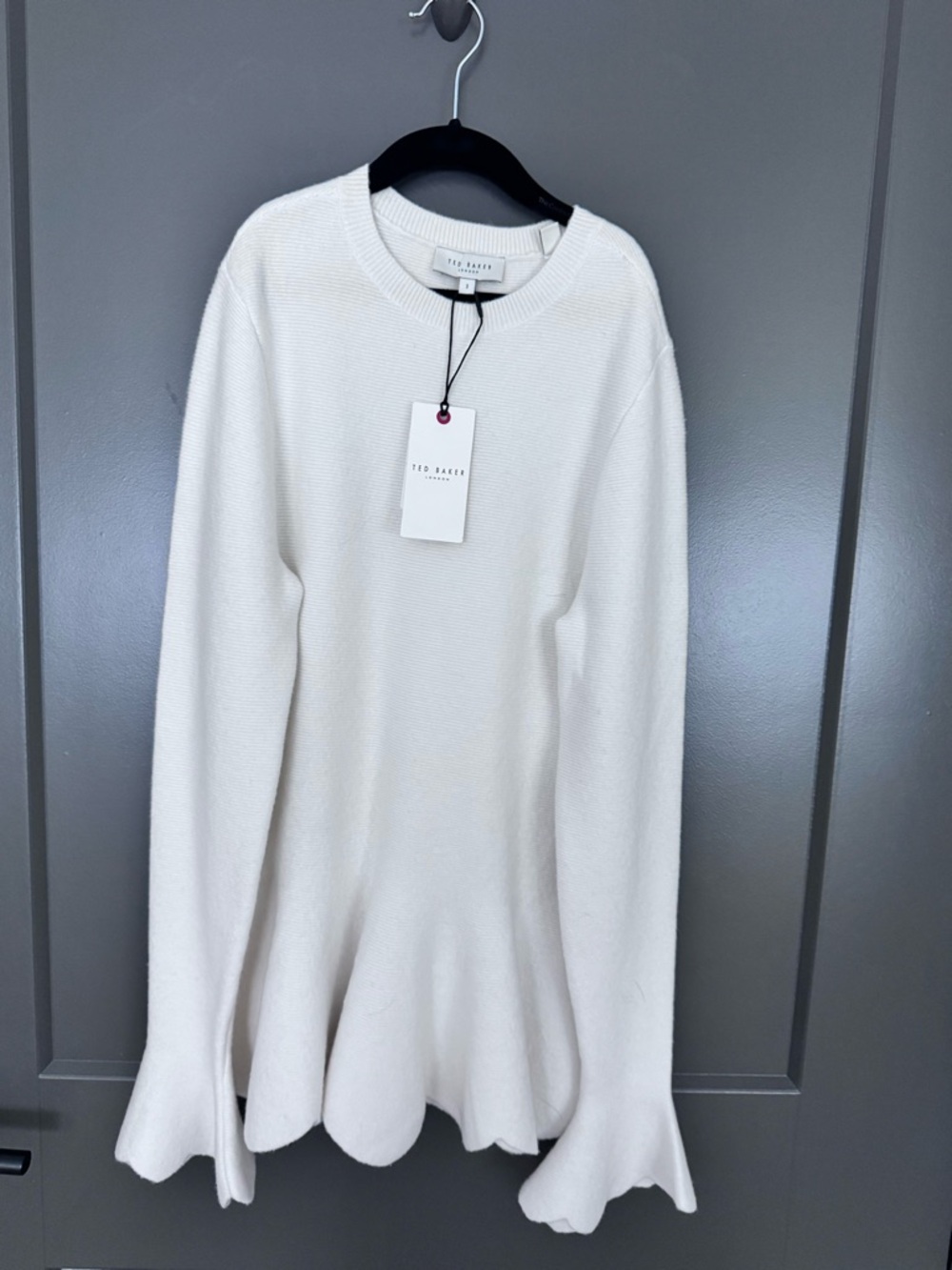 Ted Baker Cream Peplum Hem Knit Sweater